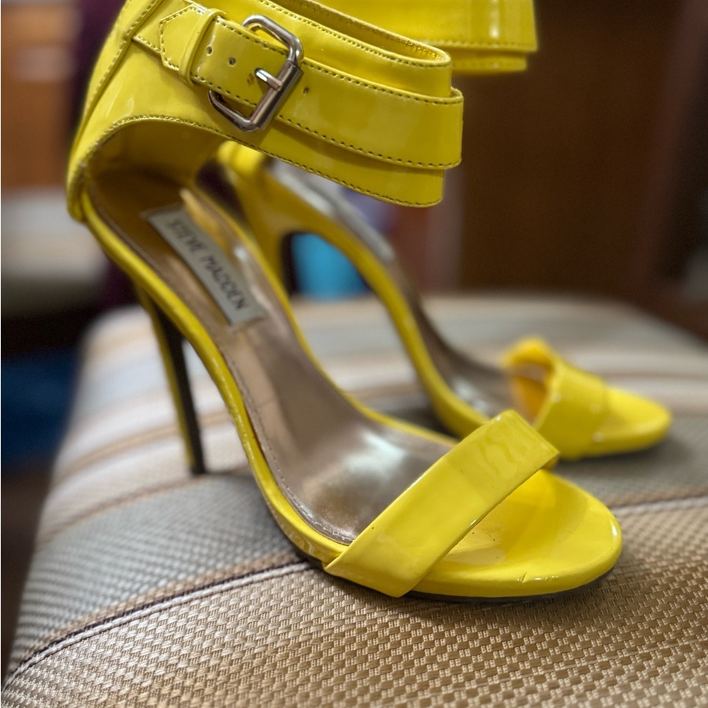 Steve Madden Yellow Stiletto Heels with Ankle Strap